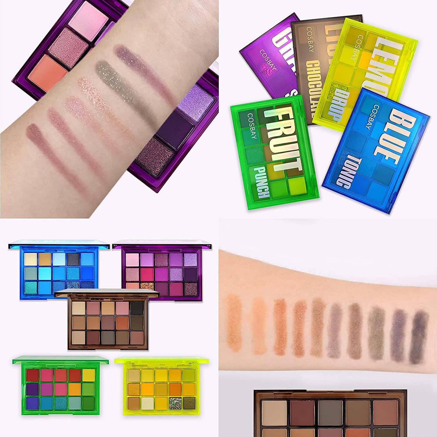 15 colors Eyeshadow Palette,Matte Glitter Blue Eyeshadow Palette,Highly Pigmented Makeup Palette