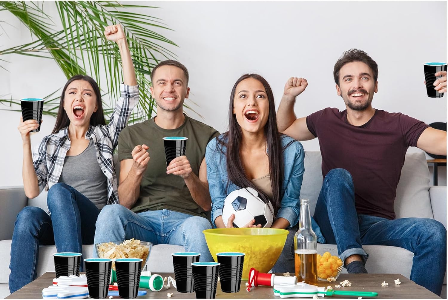 120 pcs 16 oz black plastic cups Halloween plastic Disposable Cups Black Party Cups for drinking Tastings served Snacks Barbecues Picnics - Image 4