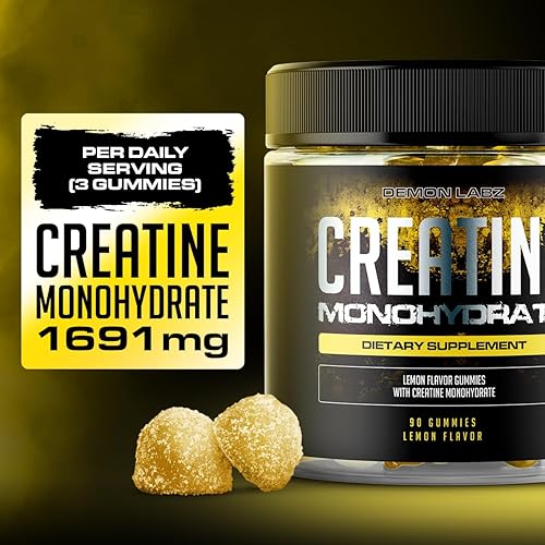 Miniatura 2 de Monohidrato de creatina, gomitas con sabor a limón (90 unidades (paquete de 1))
