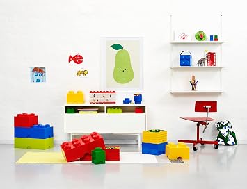 LEGO Minifigure Display Case 16 Red, Stackable Container for Wall or Desk, Space for 16 Minifigures, Home Office Display Cabinets LEGO storage