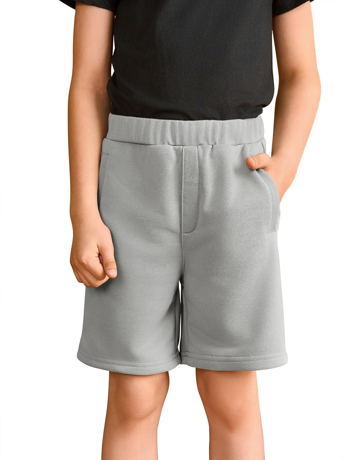 Haloumoning Boys Shorts Kids Casual Elastic Waist Summer Basketball Shorts with Pockets 5-14 Years