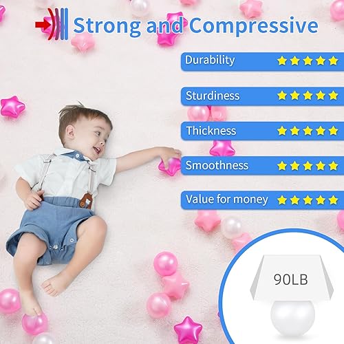 Miniatura 42 de STARBOLO Pelotas de estrella para niños pequeños, 100 unidades, estrellas de 2.55 pulgadas, sin ftalatos, sin BPA, no tóxicas, a prueba