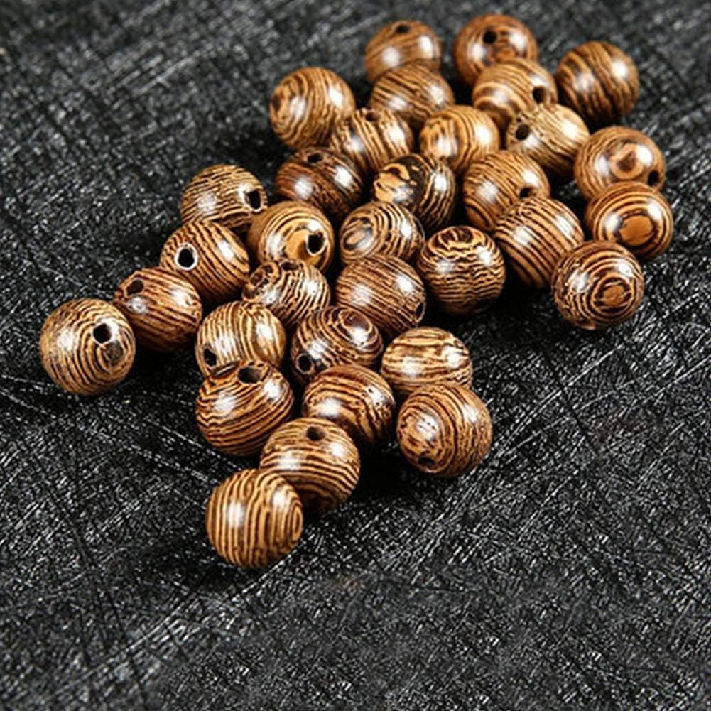 DAHI 300pcs 10mm Dark Brown Wooden Beads Undyed Natural Stripe Round Wooden Bedas Bulk Round Wood Beads Wood Loose Craft Beads for DIY Jewellery Making (300pcs/10mm) - Image 6