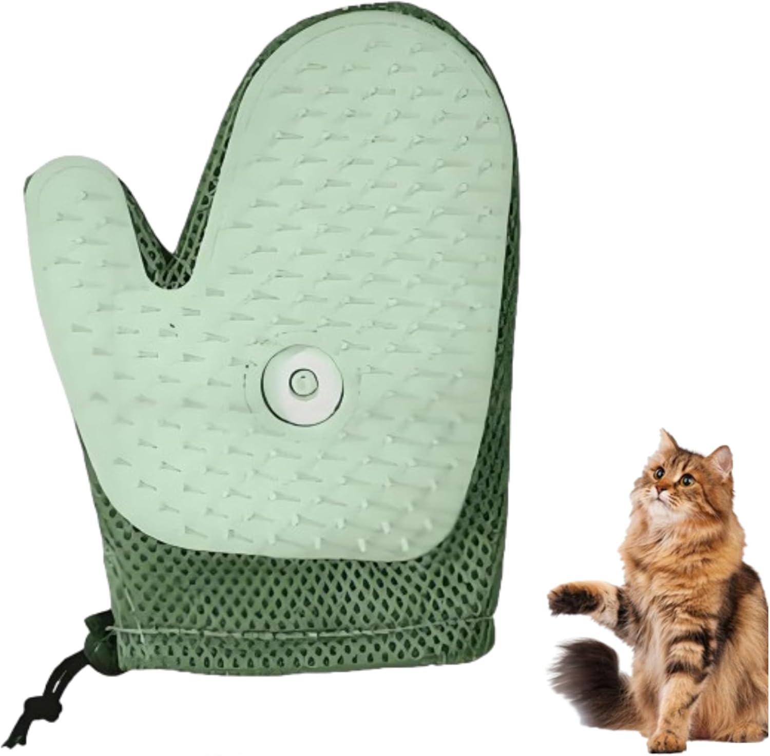 Pet Hair Remover Glove, All-in-One Grooming Mist Glove for Pets, Upgrade Efficient Pet Hair Remover Electrostatic Gloves Grooming Spray Comb, Gentle Deshedding Efficient for Dogs & Cats (Green)