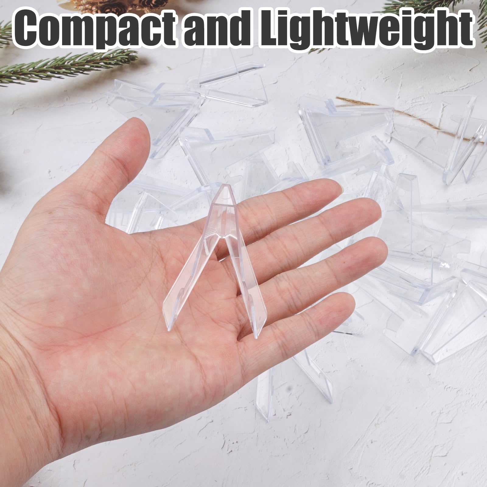 Lot De 25 Chevalets De Présentation En Acrylique Transparent - Support Triangulaire 5.3 X 5.5 Cm Pour Pièces, Médailles, Badges - 7