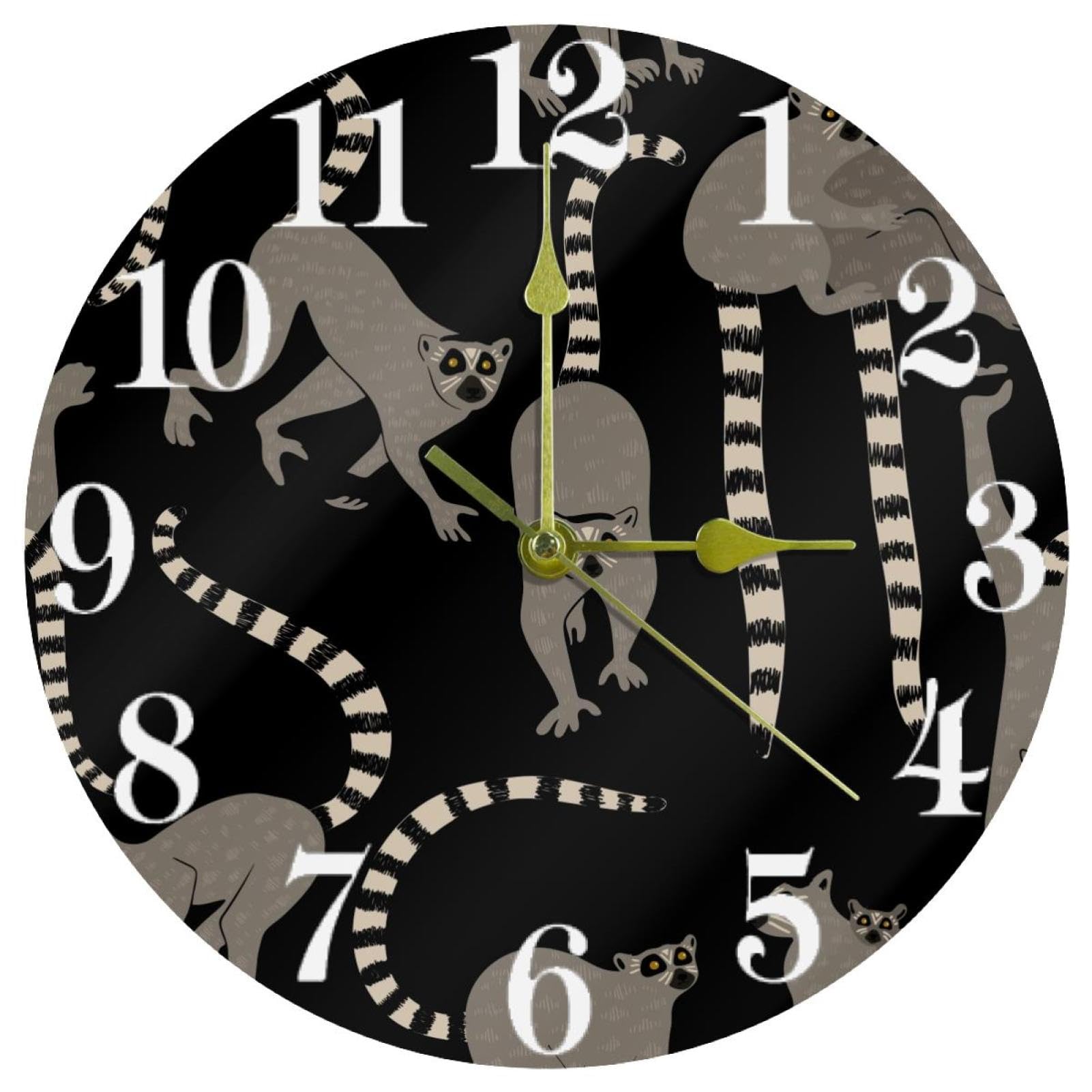 Horloge silencieuse lémuriens sans tic-tac pour mieux se concentrer