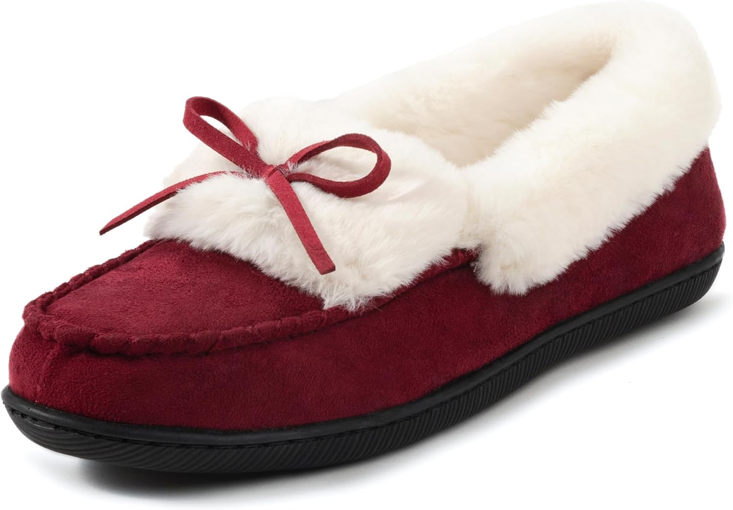 RockDove Women's Faux Fur Lined Micro Suede Moccasin Slipper
