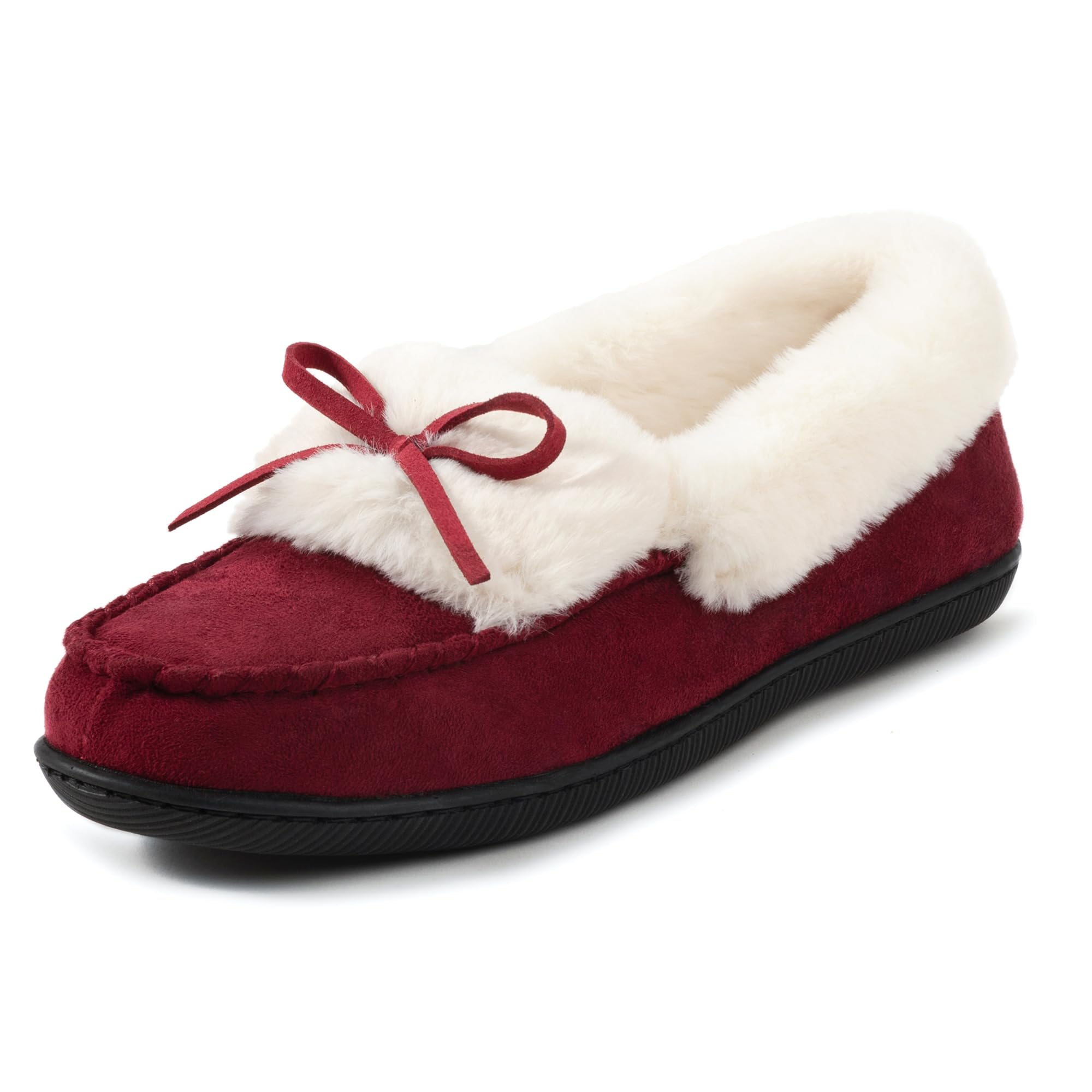 RockDove Womens Faux Fur Lined Micro Suede Moccasin Slipper