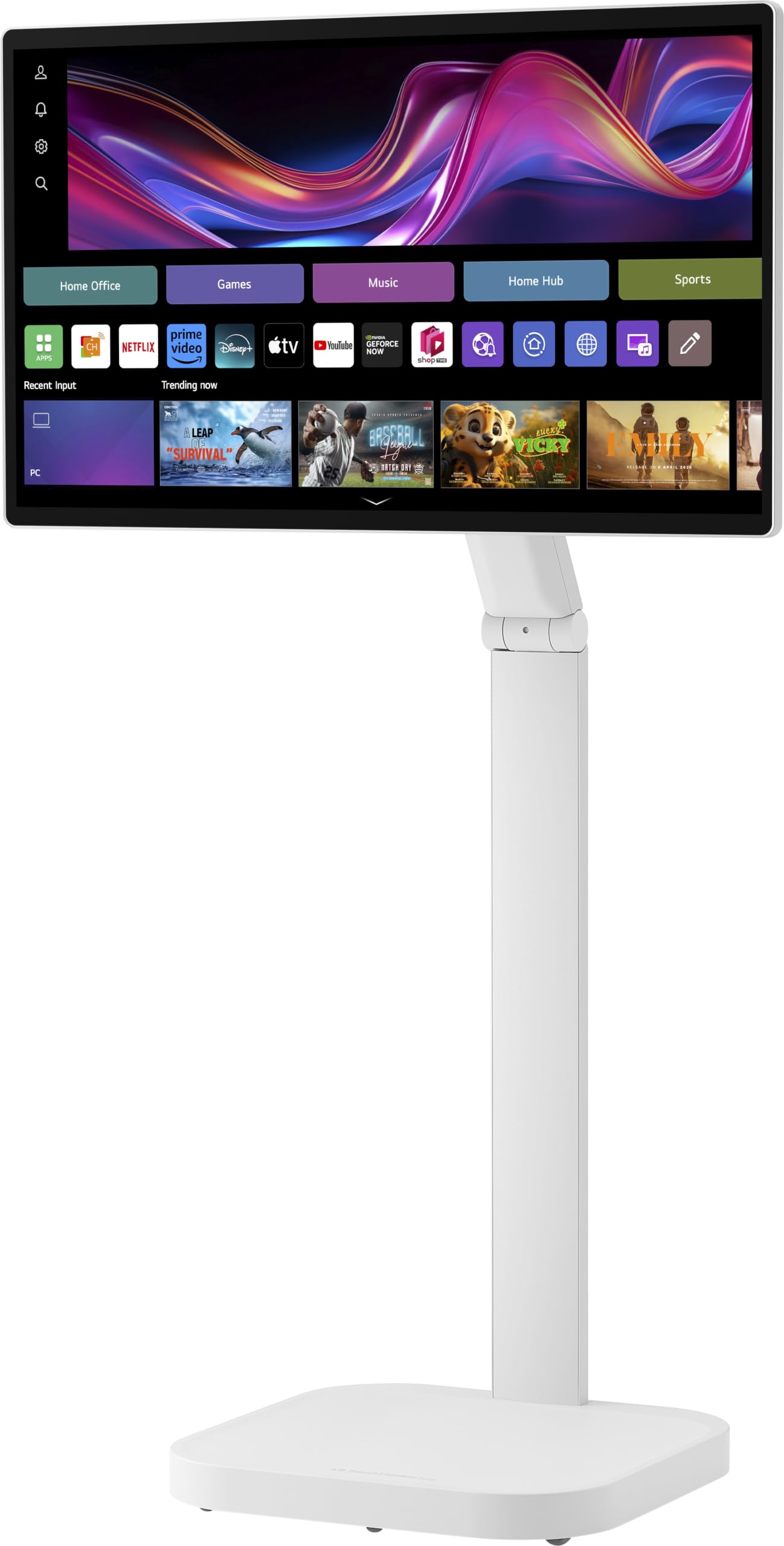 LG Smart Monitor Swing 32U889SA-W 32 Zoll 4K UHD IPS Touch Monitor, webOS 24, AirPlay, ThinQ, HDR10, 95% DCI-P3, rollbarer Standfuß, 1x USB-C (65W), 2X HDMI 2.0, Weiß