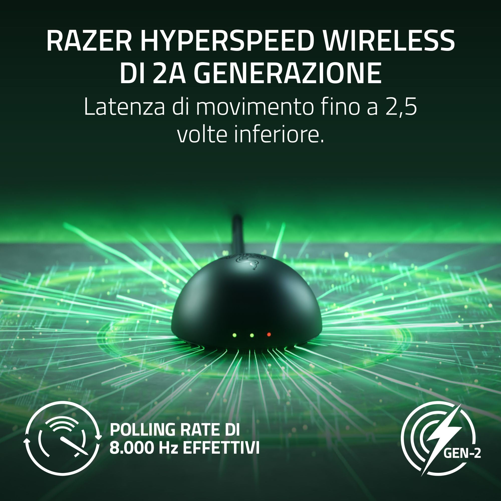 Razer Viper V4 Pro - Mouse da gaming wireless simmetrico per eSport - Ultraleggero 49 g - HyperSpeed Gen-2 polling a 8 KHz - Sensore Focus Pro 50K - Rotella di scorrimento ottica - PC/Mac | Nero
