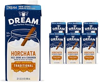 DreamBlends Rice Dream Horchata Cinnamon Rice Drink, Vegan Lactose-Free Low-Fat Shelf-Stable 32oz Pack of 6