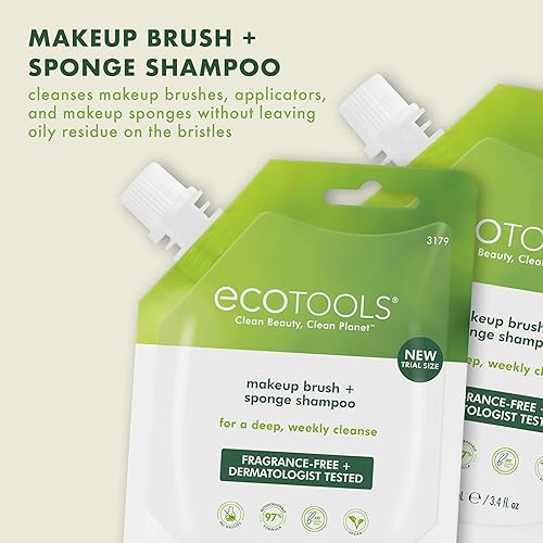 Miniatura 3 de Limpiador de brochas y esponjas de maquillaje EcoTools, tamaño de prueba, 3.4 onzas líquidas, paquete de 2.