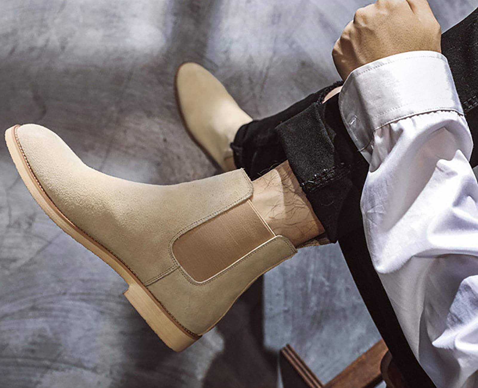 Men\'s Beige Suede Ankle Boots Men main image 3