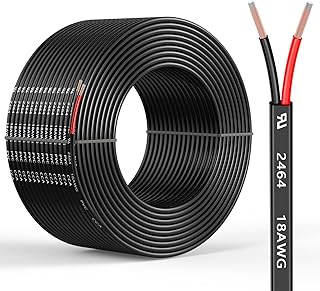 18 Gauge 2 Conductors 150FT Electrical Wire, Flexible Low Voltage PVC Copper Clad Aluminum Extension Cord for Car Speaker Wire, Car Lighting, LED Wire, Outdoor Lighting, Residenti…