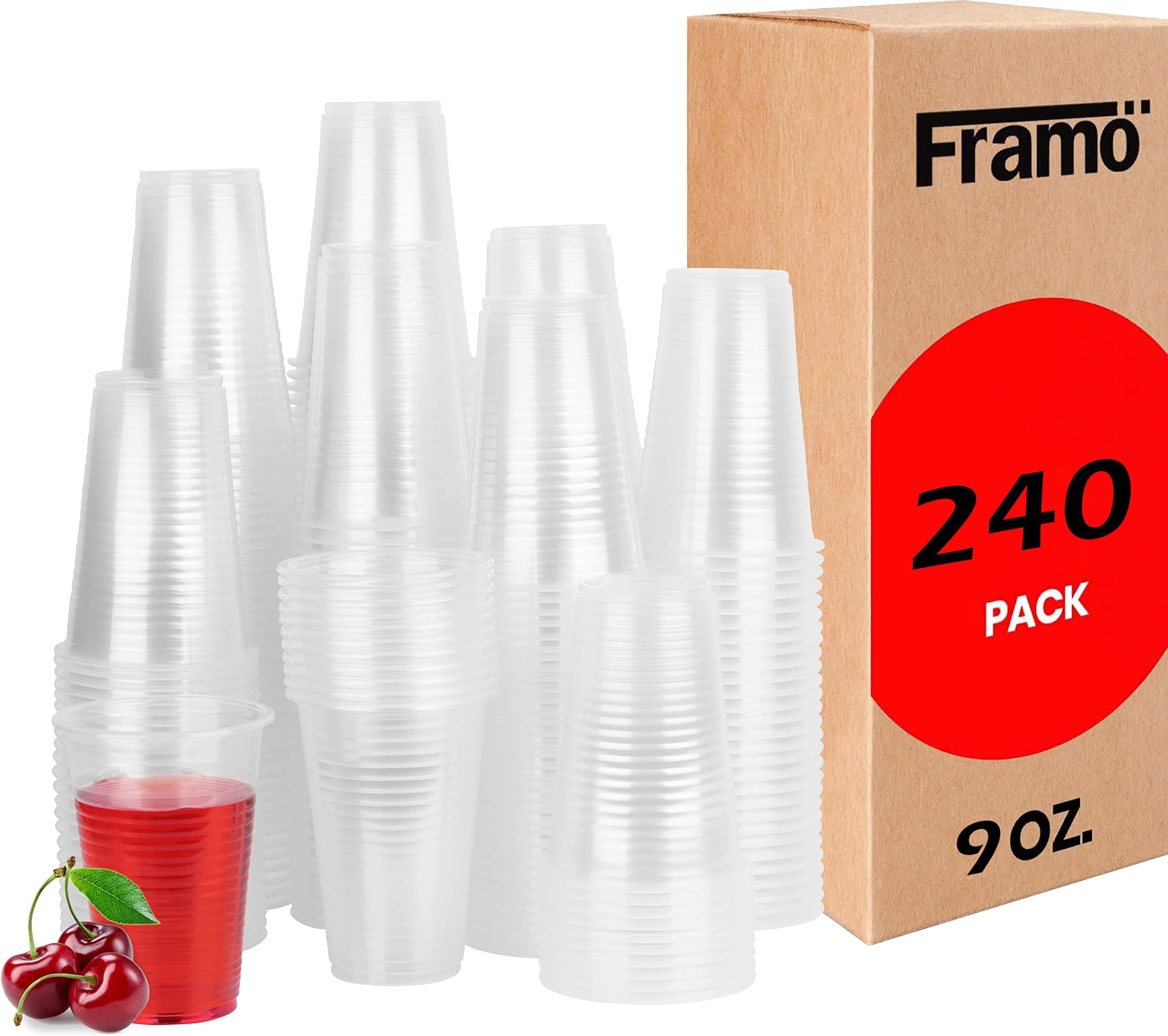 Framo 9 Oz. Clear Plastic Cups - Pack of 240