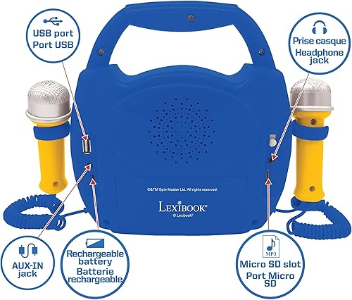 Miniatura 4 de Lexibook Paw Patrol - Reproductor digital de karaoke portátil para niños - Micrófonos, efectos de luz, Bluetooth, funciones de grabación y cambio de