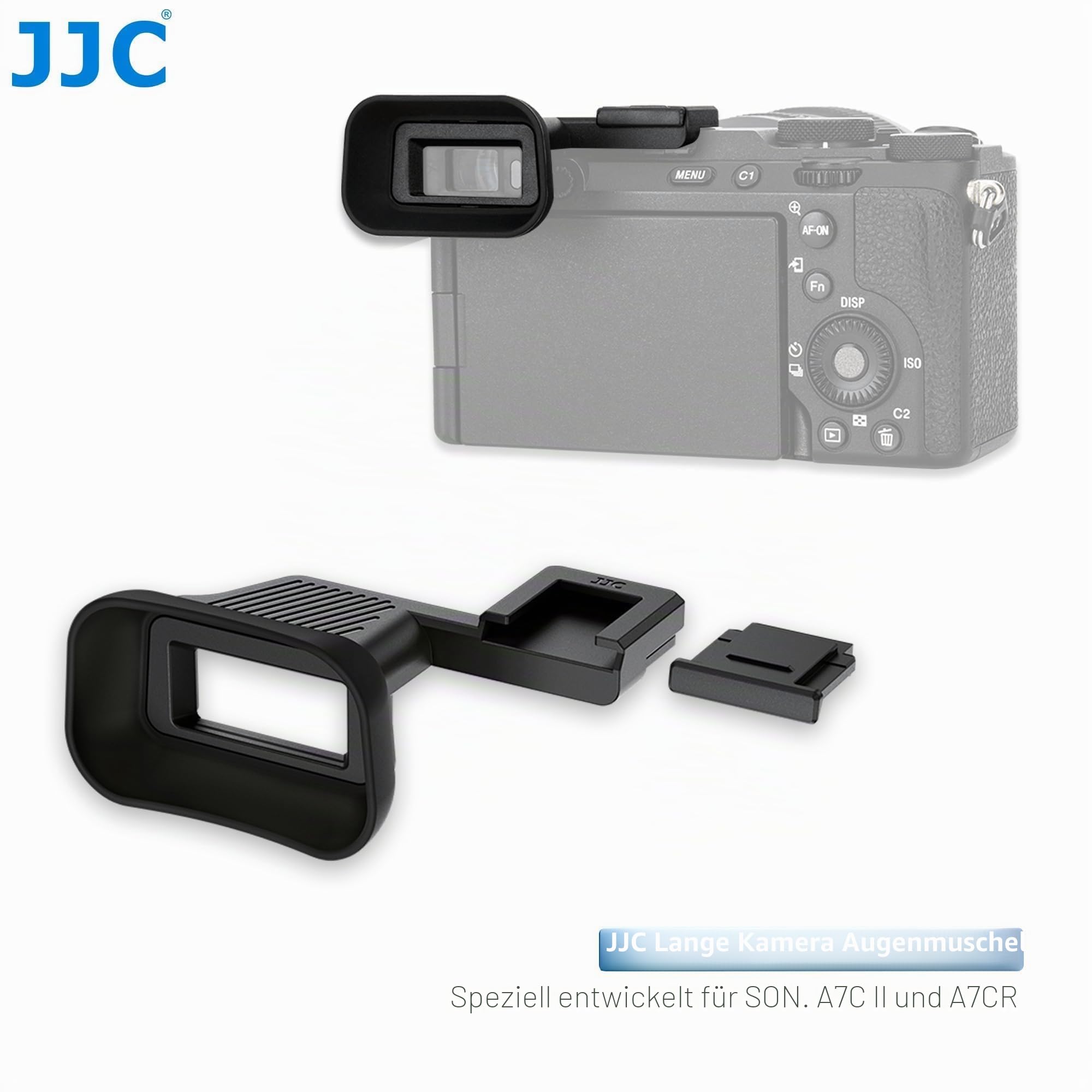JJC Große Silikon Augenmuschel Okular mit Blitzschuhabdeckung für Sony A7CII A7CR ILCE-7CM2 ILCE-7CR (Ausgestattet und Gesichert mit Blitzschuh)