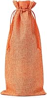 Vista 19 de 10 bolsas de arpillera para vino con cordón marrón, bolsas de yute para botellas de vino, para bodas, cumpleaños, Navidad, almacenamiento