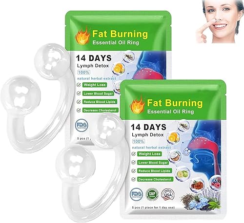 Lymphstar 2023 - Anillo de nariz de aceite esencial para la nariz, desintoxicación corporal y quemadura de grasa, limpieza de hígado y pulmón, 2023