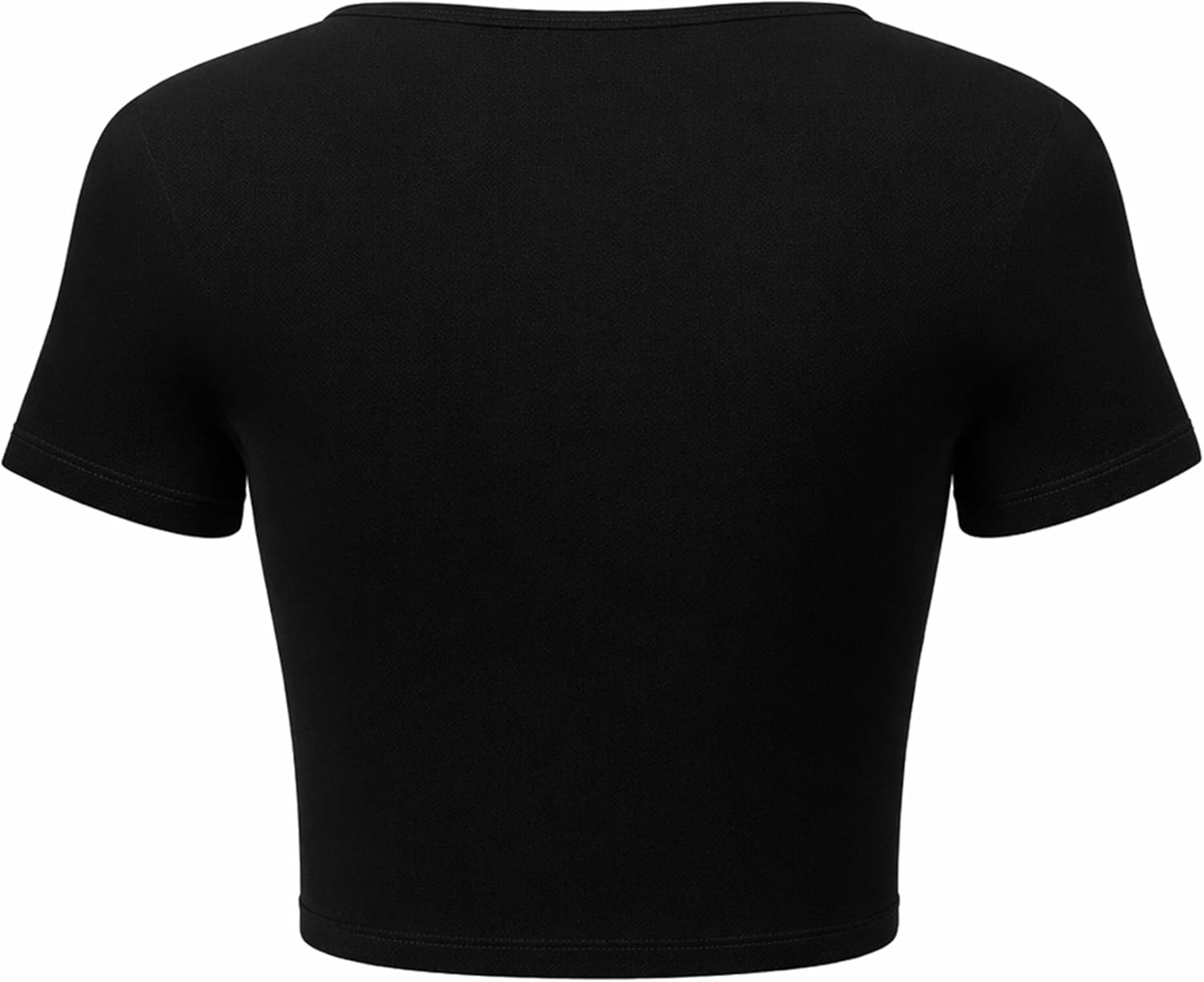 Basic Crop Tops for Women Short Sleeve T-Shirts Scoop Neck Cropped Shirts Women's Crop Top Cute Summer Tops Slim Fit Tees - Image 5