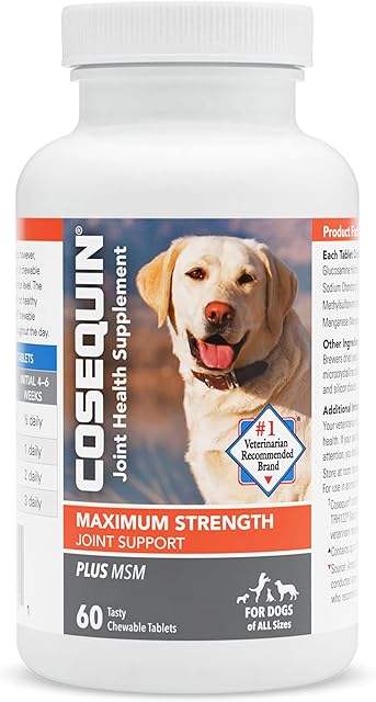 Nutramax Cosquin DS Chewables Plus MSM Tablet, Chicken Taste, 60-Count