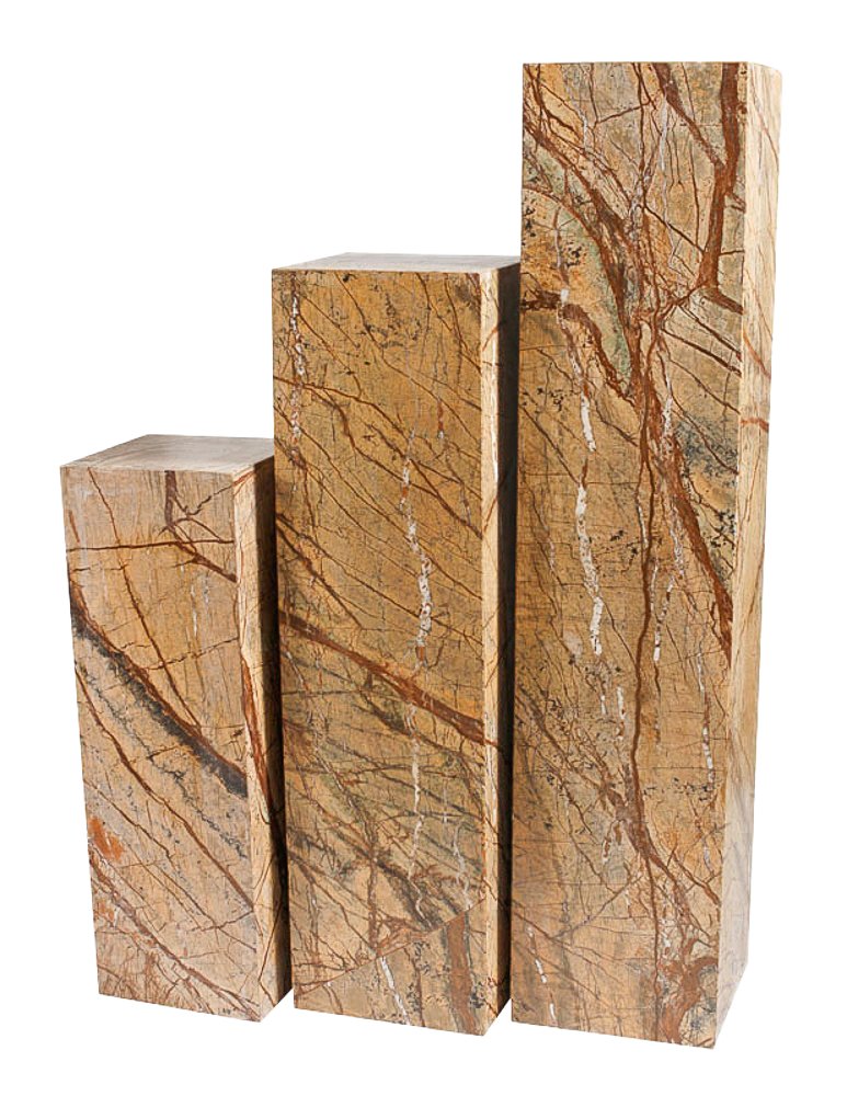 Säule aus 100% hochwertigem indischen Marmor sehr stabil als Sockel für Skulptur Büste Vasen, Galeriesockel Schmucksäule, Schlicht Optik Standfest, ideal für Wohnraum Terrasse Garten, H/B/L 60x21x21cm