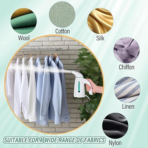 Miniatura 5 de OGHom Vaporizador para ropa, vaporizador de ropa portátil, vaporizador de mano para ropa, plancha de vapor para el hogar y los viajes, 8.5 fl oz