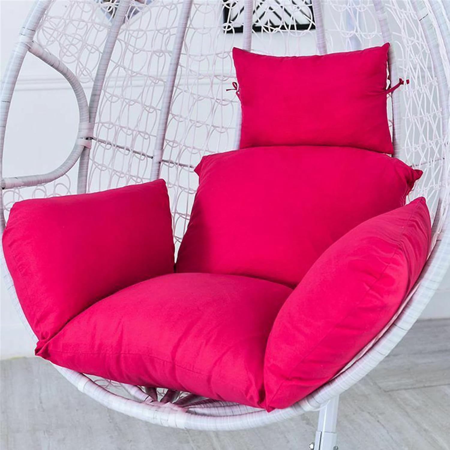 Thick Replacement Egg Hanging Chair Cushion with Headrest Large Seat