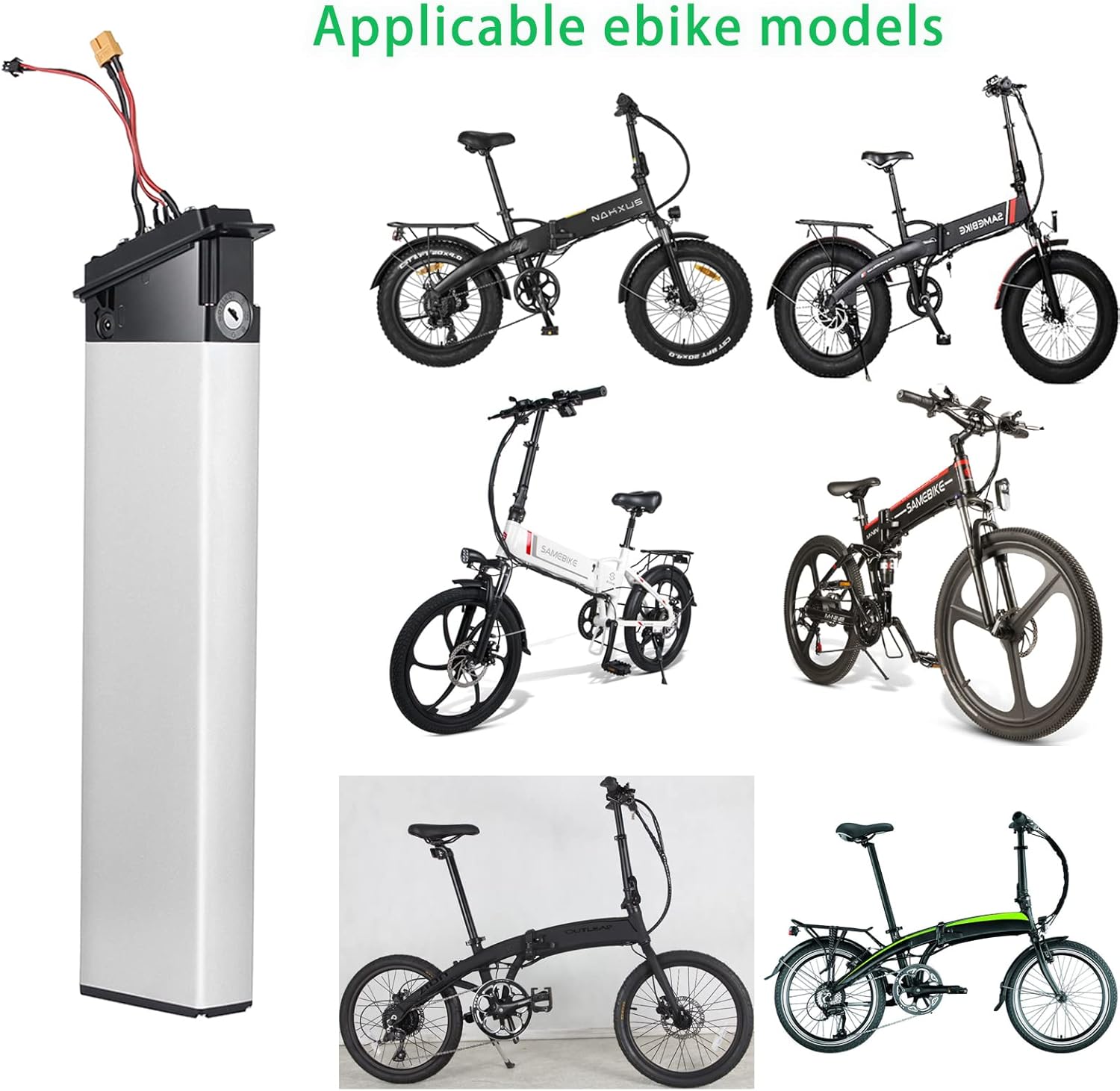 Ebike Bat tery 48V 10Ah 480Wh Electric Bike Battery 48V Lithium Battery for 200W 250W 300W 350W Motor Electric Bike Bicycles (10Ah)