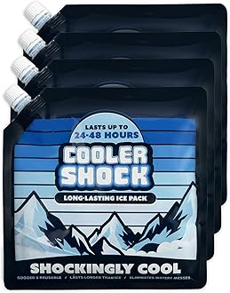 Reusable Ice Packs for Cooler - Long Lasting Cold Freezer Packs for Coolers and Lunch Boxes - Cooler Ice Packs for Camping Gear, Fishing, Road Trips, Beach Must Haves