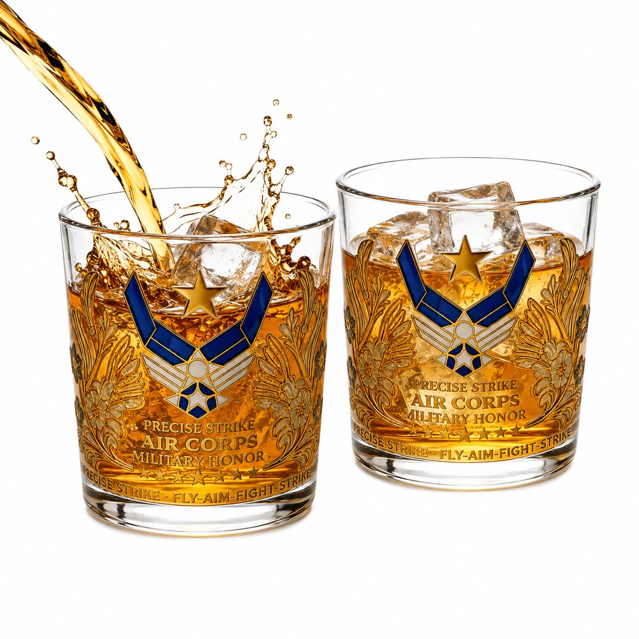 Licensed Design Air Force Whiskey Glass – 10oz