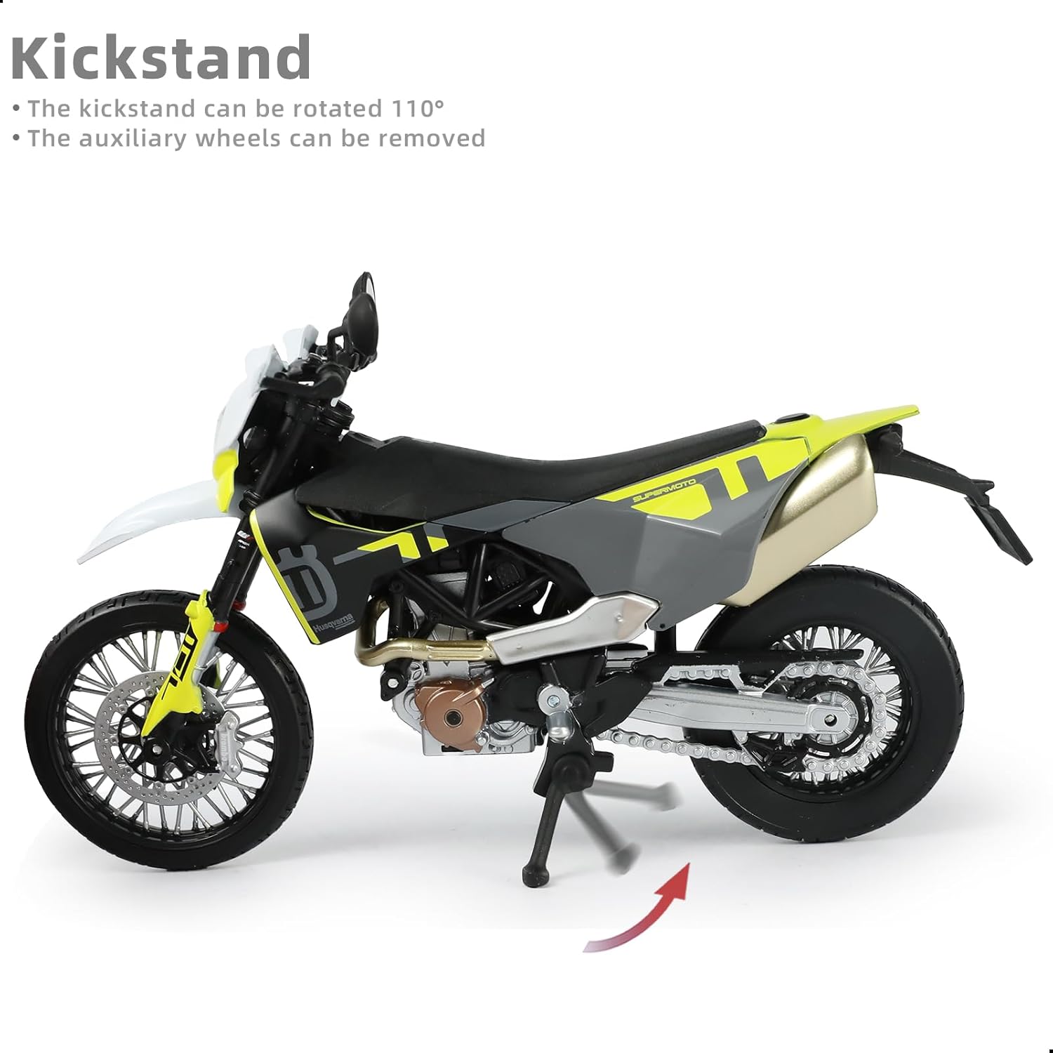 Dirtbike Toy Model Motorcycle Compatible for Husqvarna FE 501 1:12 Dirtbike Toy Motorcycle Model for Kid Age 8-14