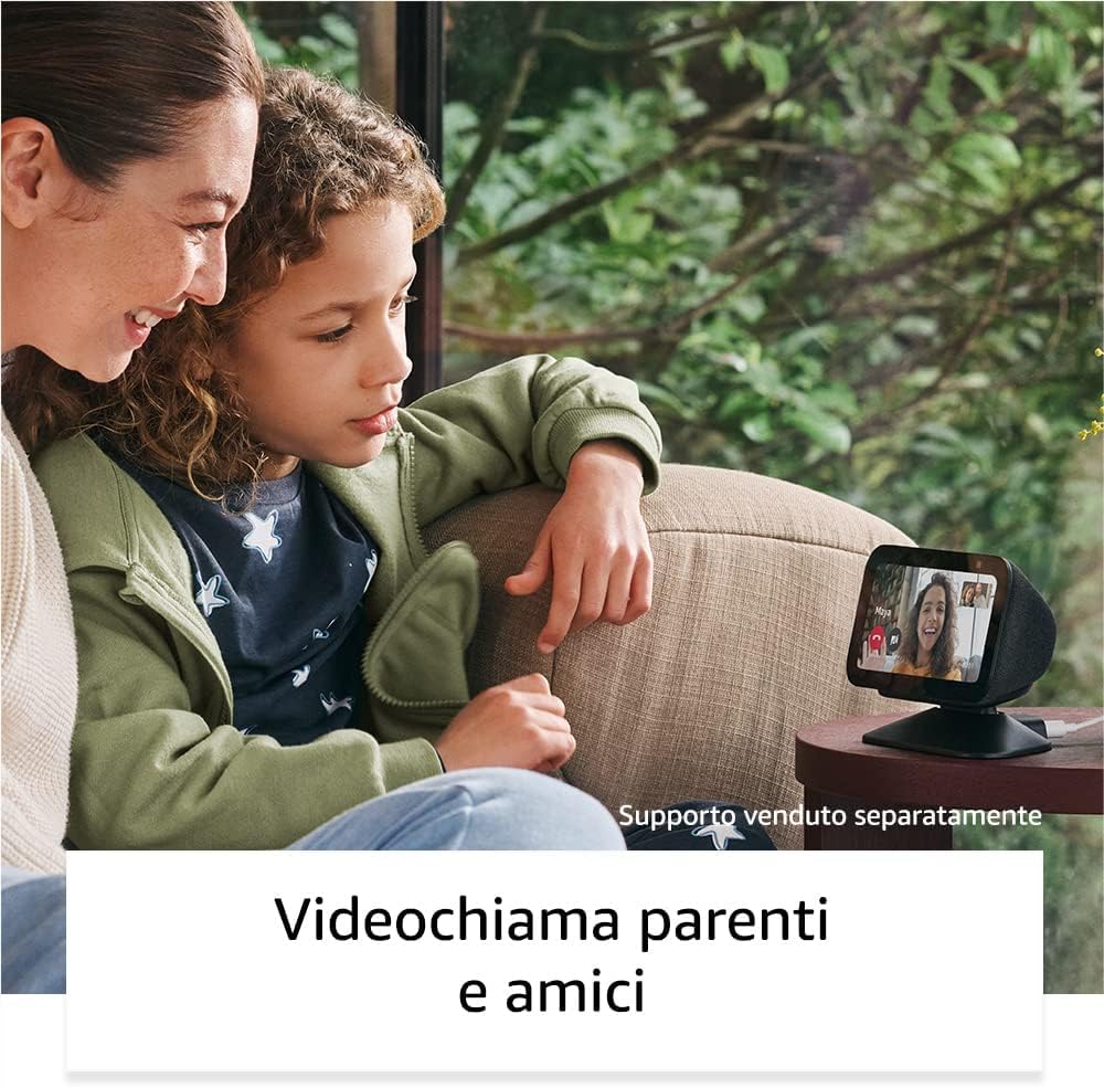 Echo Show 5 (Ultimo modello) | Antracite + OSRAM SMART+ Presa intelligente con Matter, compatibile con Alexa - Kit di base per Casa Intelligente