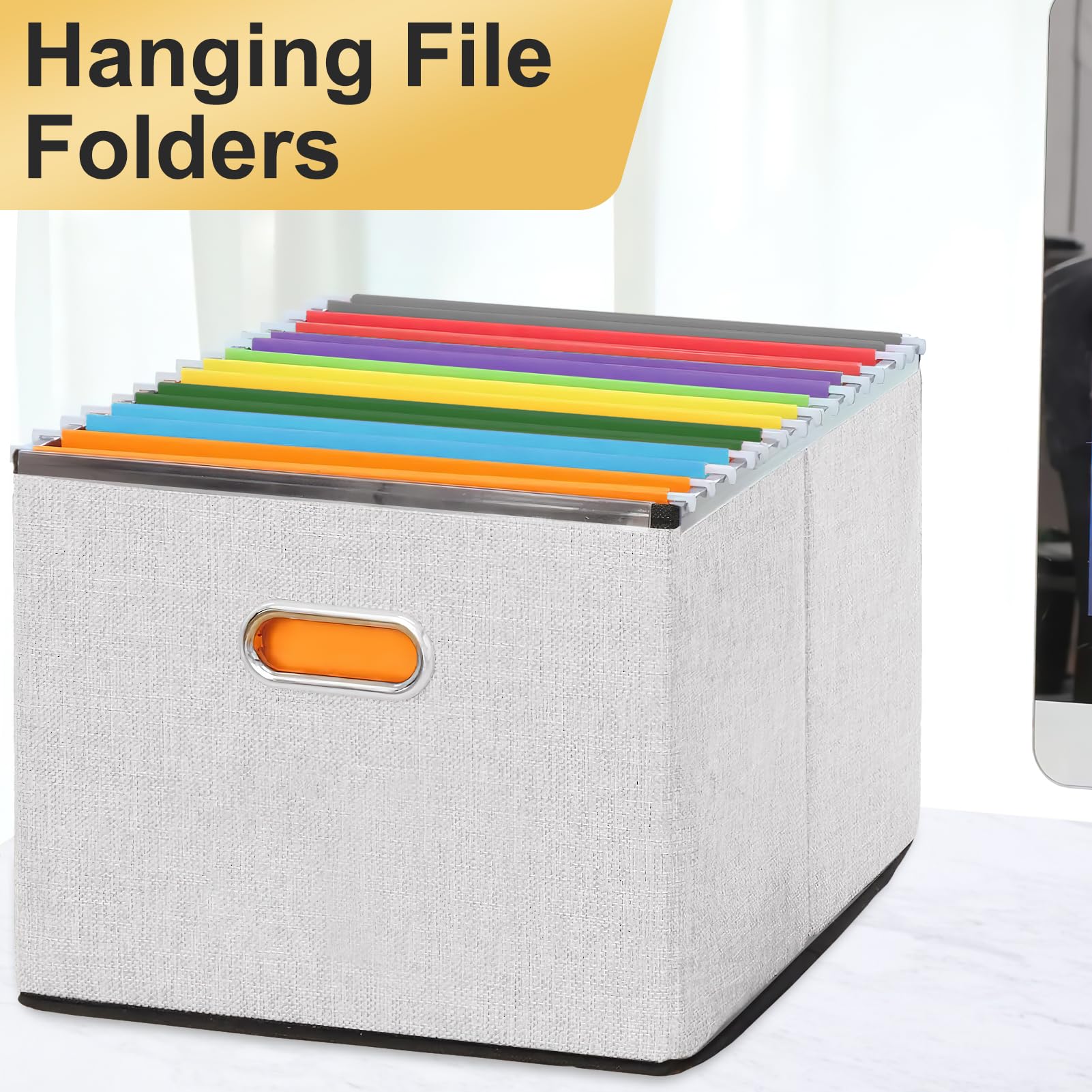 Carpetas colgantes para archivos, paquete de 50 carpetas colgantes tamaño carta con pestañas de corte 1/5, mantente organizado para tu hogar y oficina, archivos a granel, documentos y papel, 10