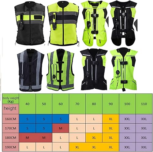 Miniatura 8 de Chaleco de motocicleta con bolsa de aire, equipo de seguridad utilizado para montar en motocicleta y deportes ecuestres, chaleco reflectante para