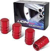 Vista 10 de Tapas para válvulas de neumático de aluminio estilo carrera tuner de iJDMTOY (4), Neo cromo