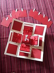 Crack of Dawn Crafts 3 Layered Romantic Explosion Box - Red Love (No ...