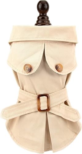 Miniatura 5 de Pet Trench Coat for Small Dogs Girl Boy Windproof Fashion Western Jacket Belted Outerwear Autumn Winter Dog Clothes for Puppy Chihuahua Azul