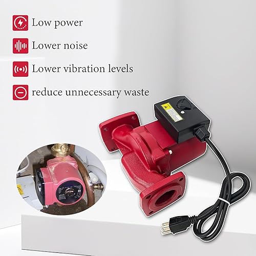 Miniatura 5 de Bomba de circulación de 12 HP compatible con Grundfos UPS26-150SF 115V Bomba de recirculación de agua caliente de tres velocidades Bomba de