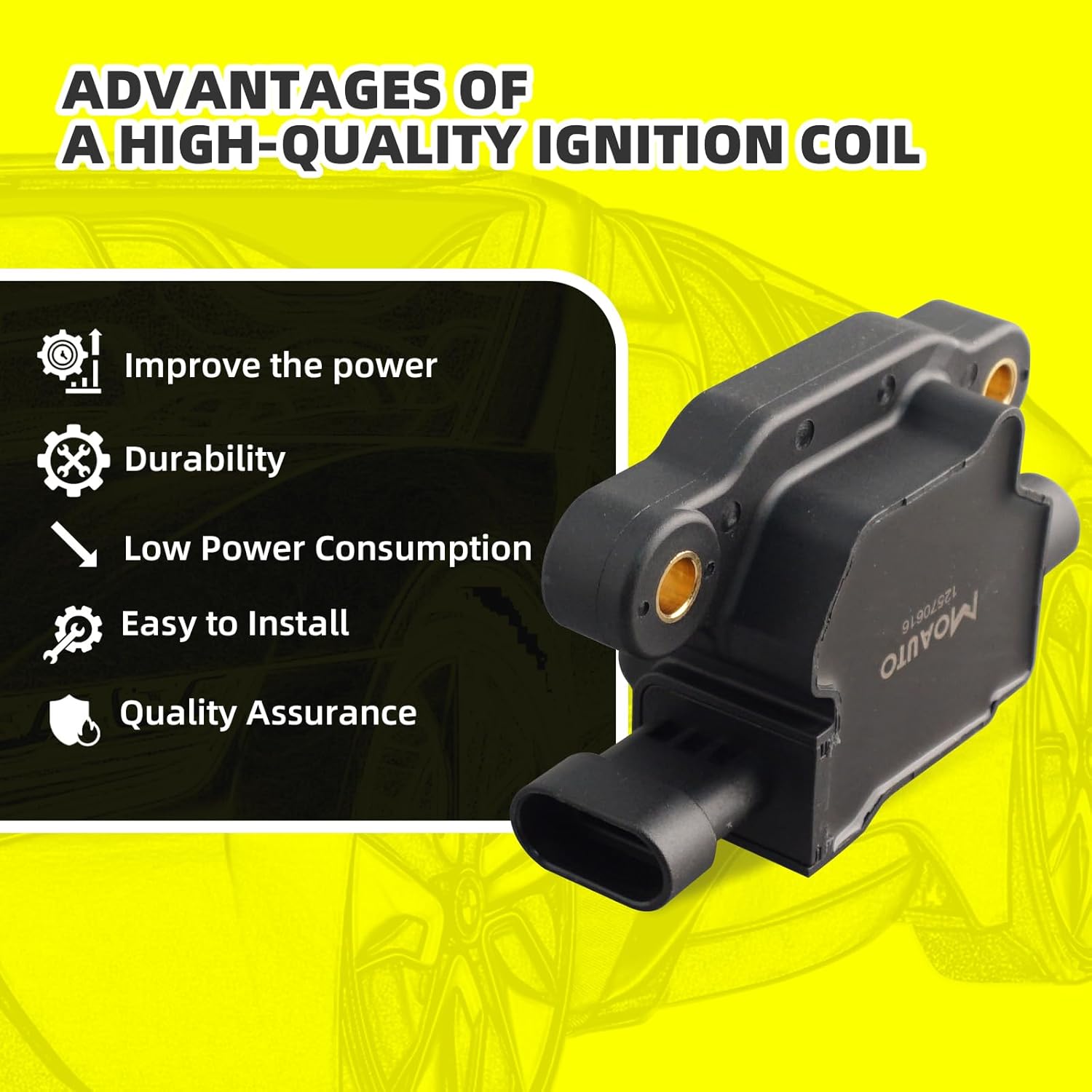 Set of 8 Ignition Coils Pack 12570616 UF413 & 8 PCS Iridium Spark Plugs with Wire Set Compatible with Buick LaCrosse Allure Rainier Cadillac CTS Escalade ESV EXT Chevrolet GMC Hummer Isuzu V8