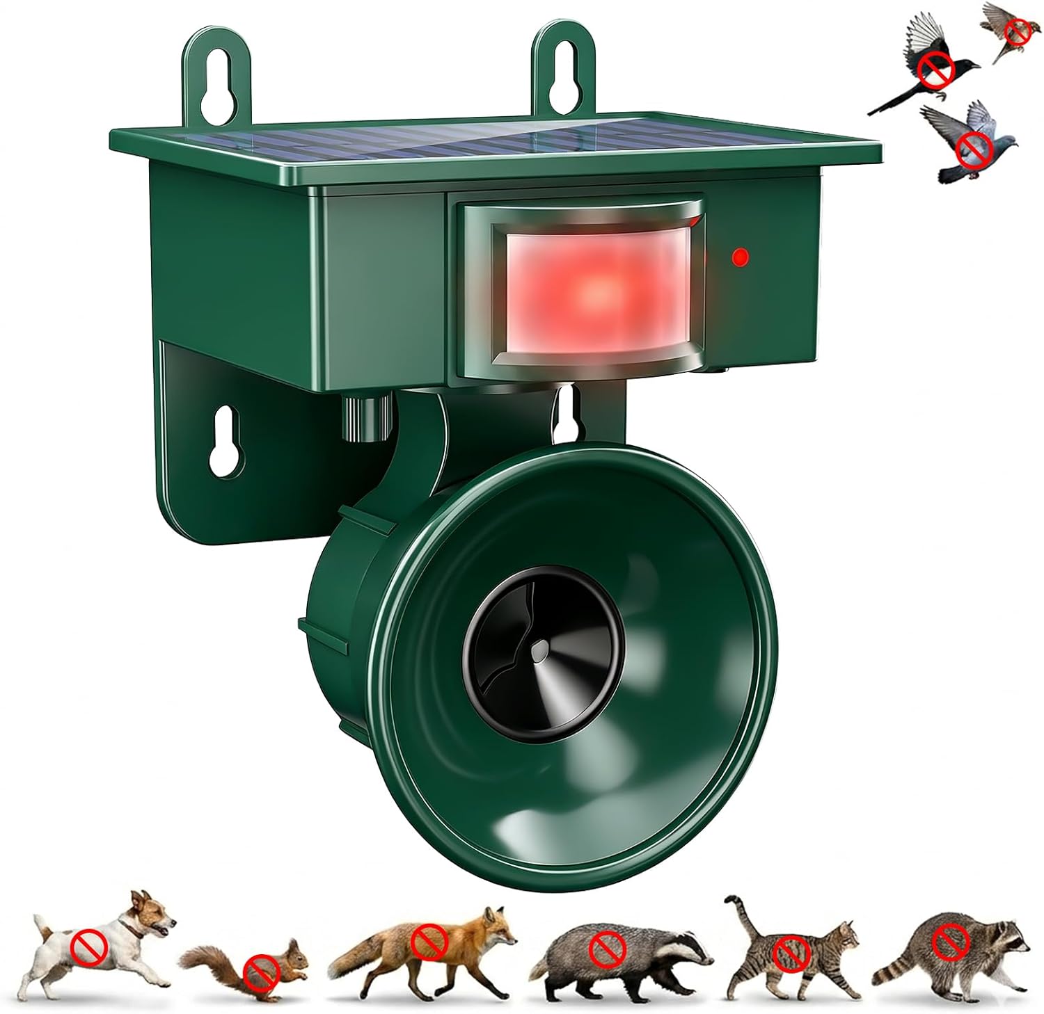 2026 Upgraded Solar Ultrasonic Bird Repellent Devices Outdoor, Waterproof Solar Woodpecker Deterrent for Yard, Garden, Balcony & House, ultrasonic pest Repeller Motion with Bird Control System