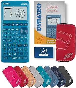Casio FX-7400GIII Graphing Calculator with CalcCase Protective Case and Book - Classic Set (Red)