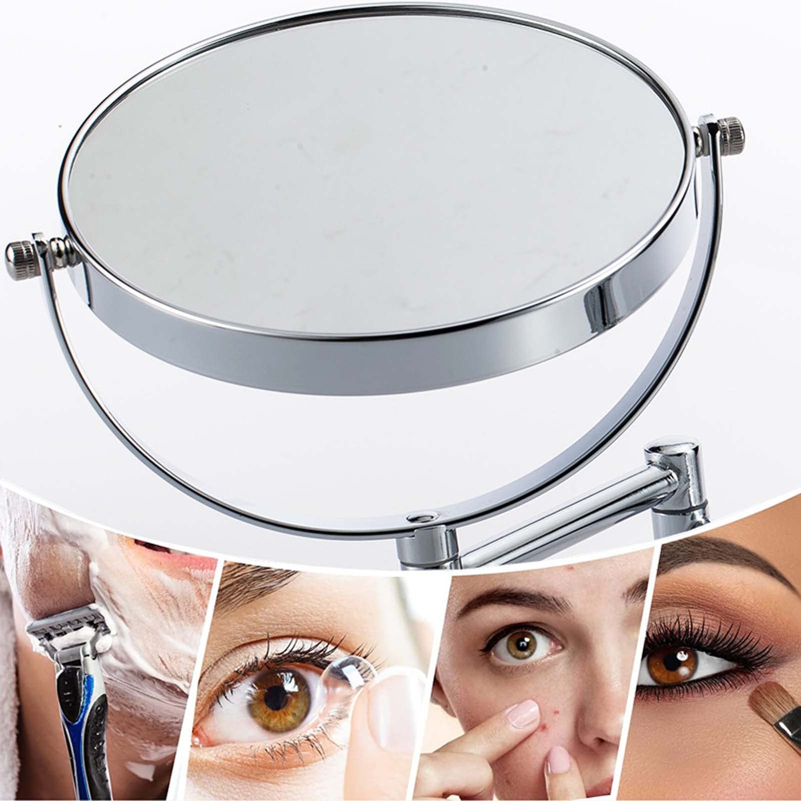 XKYLFFF Specchio per trucco con ingrandimento, Specchio cosmetico ingranditore 1X/3X/5X/7X/10X, Specchio per trucco montato a parete, Specchio cosmetico ingranditore rotondo bifacciale, Specchio cos