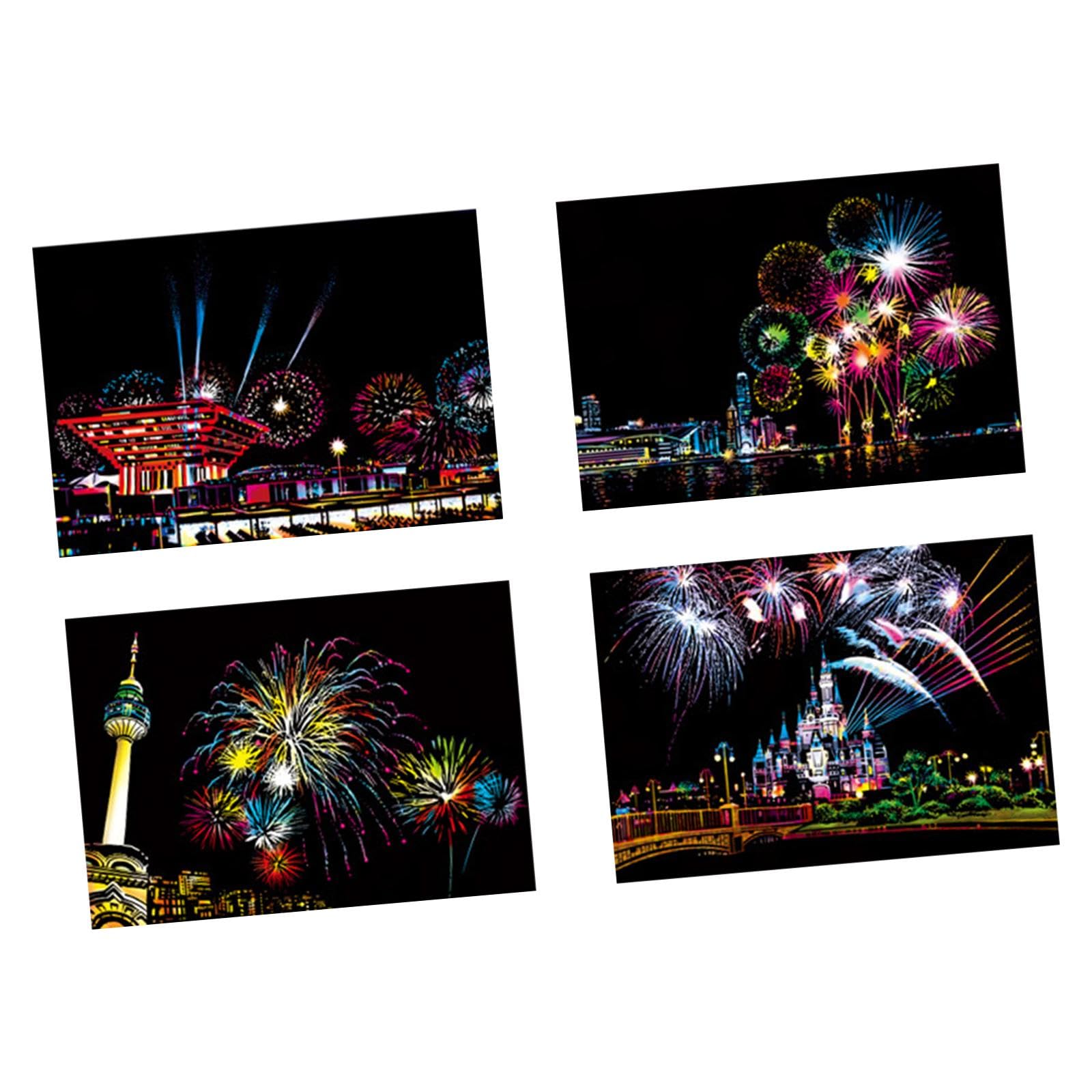 4X Scratch Paper Card Ornament Graffiti Paper Card Drawing Art Craft Style BCrafts|Kids' Crafts|Other Kids' Crafts