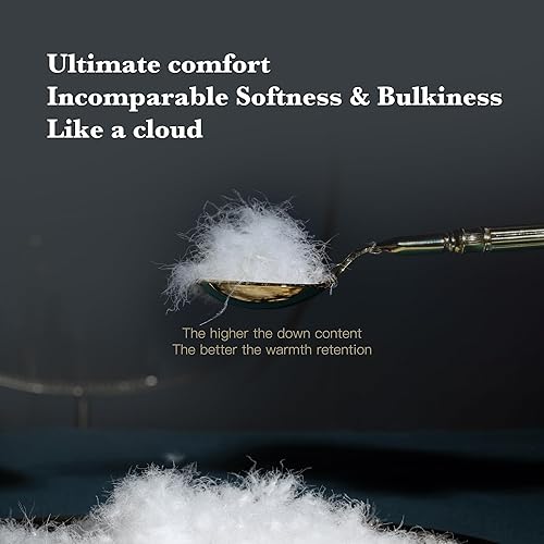 Miniatura 3 de Lujoso edredón de plumón esponjoso blanco de 5 estrellas, tamaño Queen, relleno de edredón cálido para todas las estaciones, potencia de relleno de