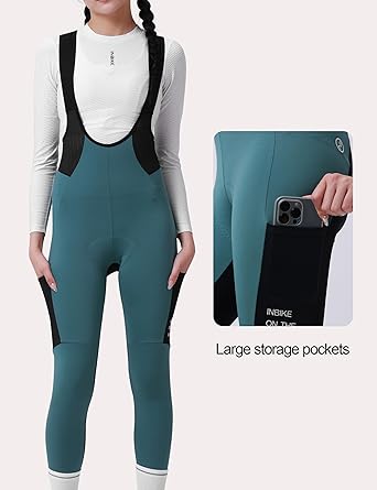 INBIKE Bib Hose Damen - Fahrradhose Mit Trägern & 3D Sitzpolster Für Bequemes Radfahren