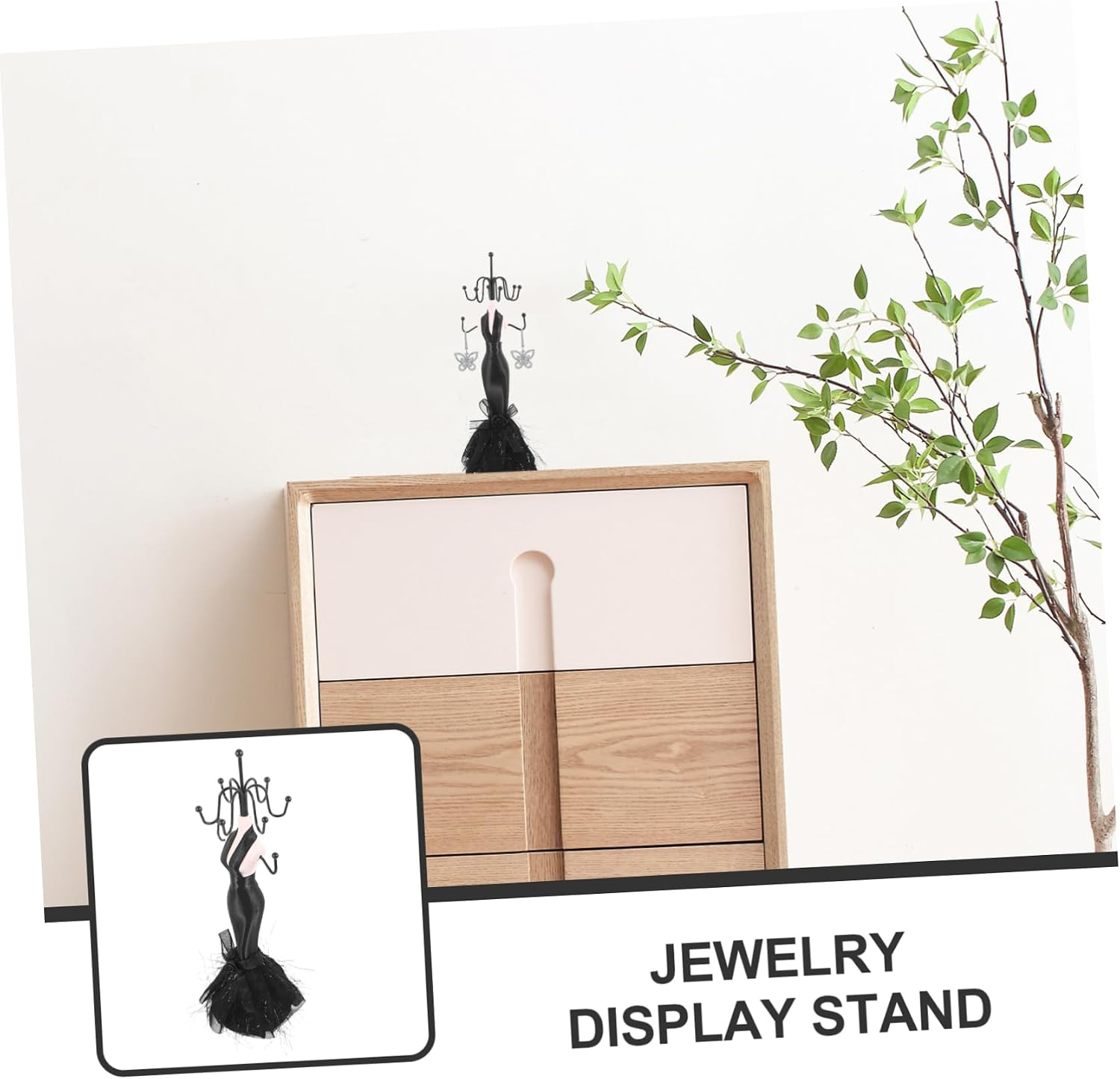 LIOOBO Black Jewelry Mannequin Display Stand for Necklaces Earrings and Bracelets Lightweight Compact Space Saving Holder for Home and Retail Showcase Jewelry Enthusiasts image 2