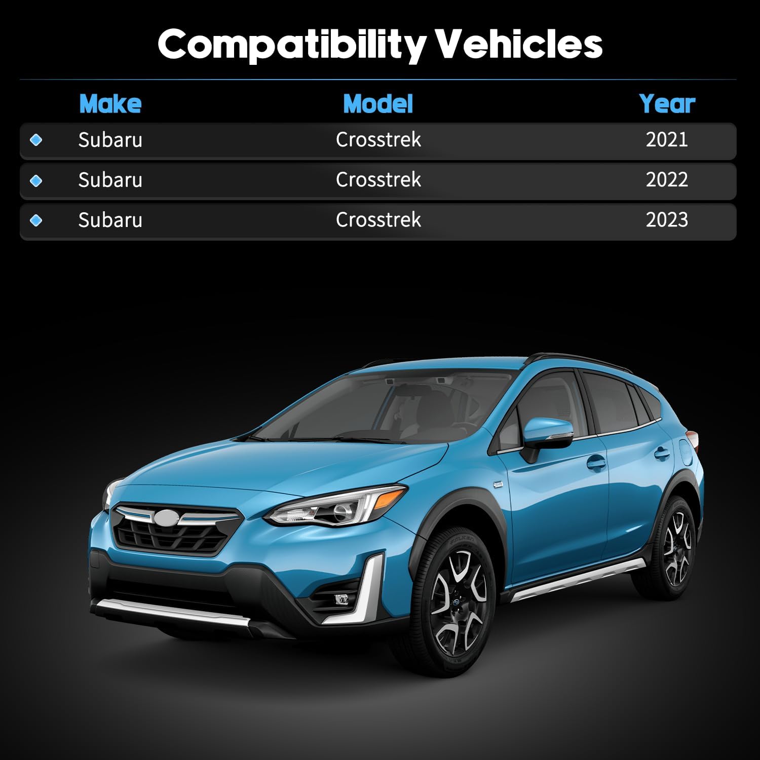 Passenger Side Fog Light Cover Fit For Subaru Crosstrek 21-23 High-Impact ABS Matte Black Front Bumper Lower Grille Trim Replaces 57731FL860 57731-FL860（Note: Does Not Fit Crosstrek Sport models）