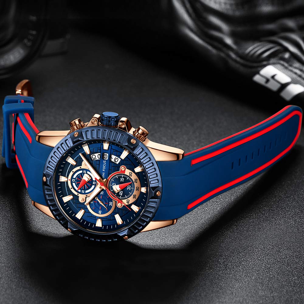AIMES Orologio da uomo casual con cronografo, impermeabile, sportivo, militare, analogico, movimento al quarzo, elegante orologio da polso elegante regalo per uomo