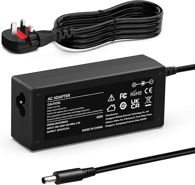 45W Laptop Charger for Dell inspiron 11 13 14 15 17 3000 5000 7000 3505 3502 3585 3593 5370 5567 5570 Vostro 14 15 3558 3568 5468 Latitude 3520 3390 2-in-1 LA45NM140 HA45NM140 Adaptor Power Supply
